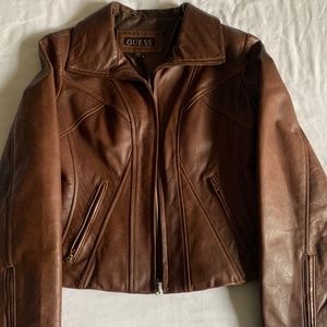 Vintage Guess Brown Leather Jacket